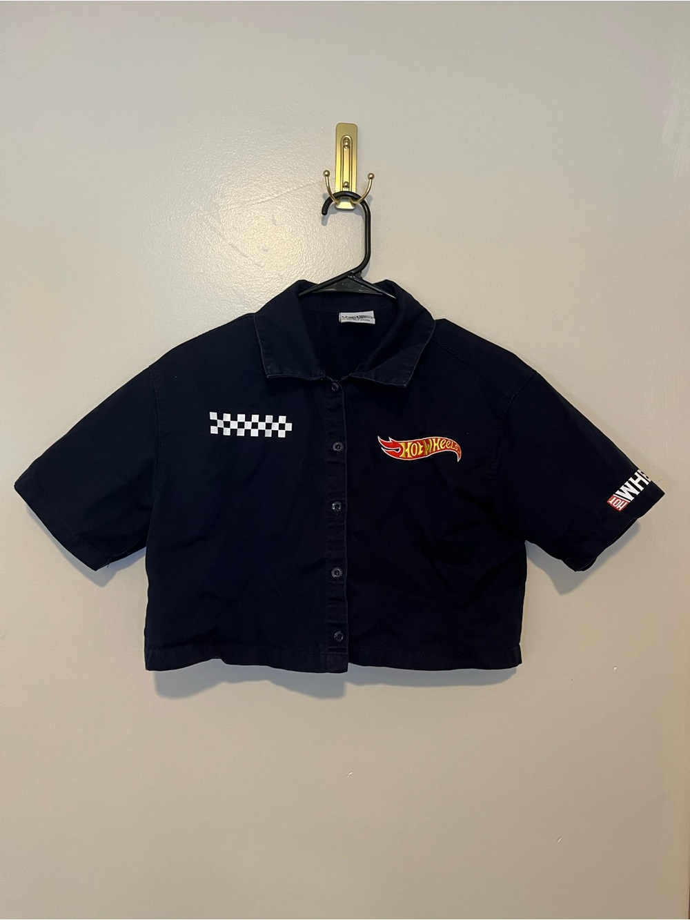 Hot Wheels Button-Down Cropped T-Shirt